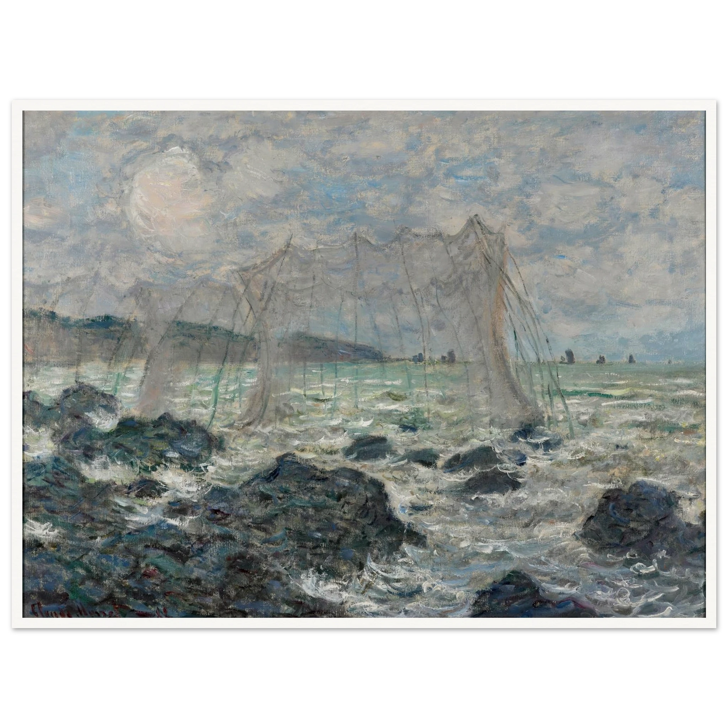 Fishing nets at Pourville (1882) Art Print | Claude Monet-Quipham Collections