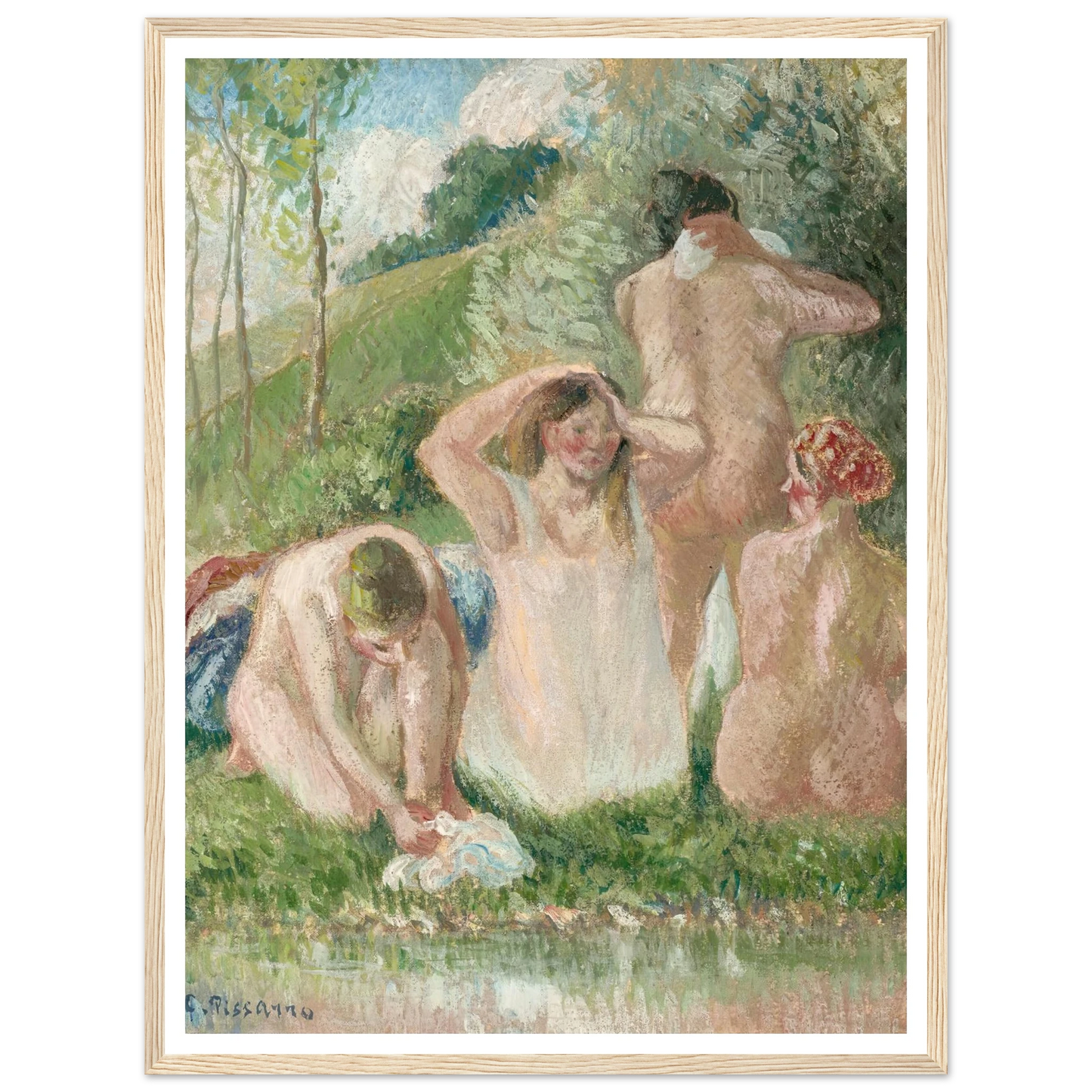 Groupe de baigneuses (circa 1901) Art Print | Camille Pissarro-Quipham Collections