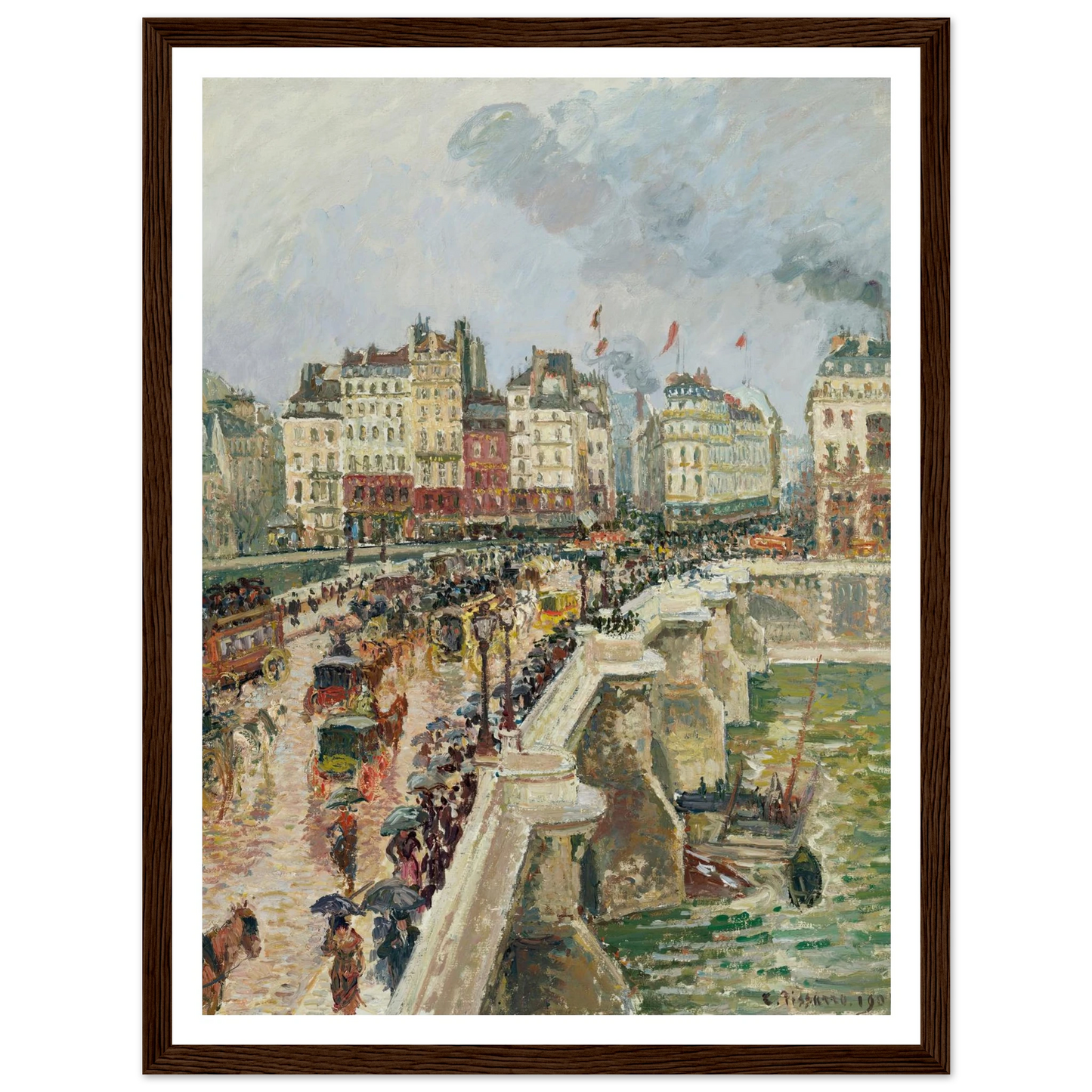 Le Pont-Neuf, après-midi de pluie (1901) Art Print | Camille Pissarro-Quipham Collections