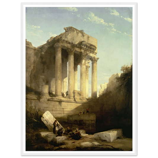 Baalbec,Ruins of the Temple of Bacchus Art Print | David Roberts - Framed Poster - 30x40 cm / 12x16″ - Black frame