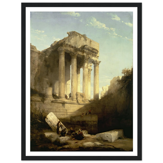 Baalbec,Ruins of the Temple of Bacchus Art Print | David Roberts - Framed Poster - 30x40 cm / 12x16″ - Black frame
