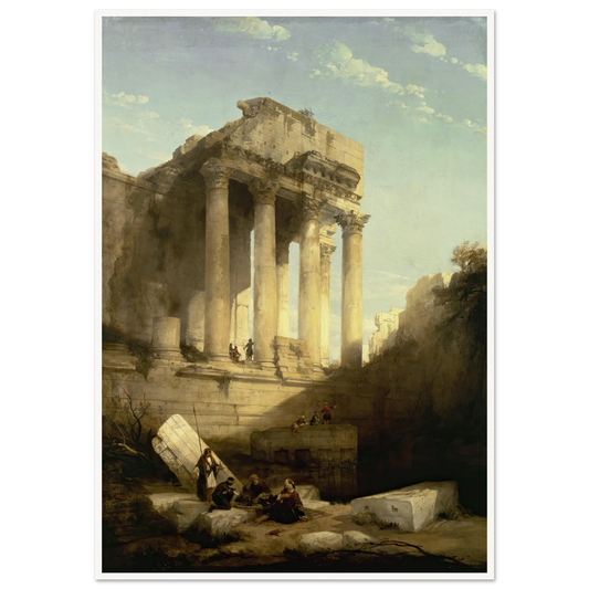 Baalbec,Ruins of the Temple of Bacchus Art Print | David Roberts - Framed Poster - 30x40 cm / 12x16″ - Black frame