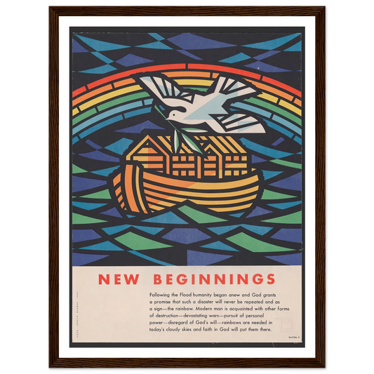 New beginnings (1955) Art Print | Joseph Binder - Framed Poster - 30x40 cm / 12x16″ - Black frame