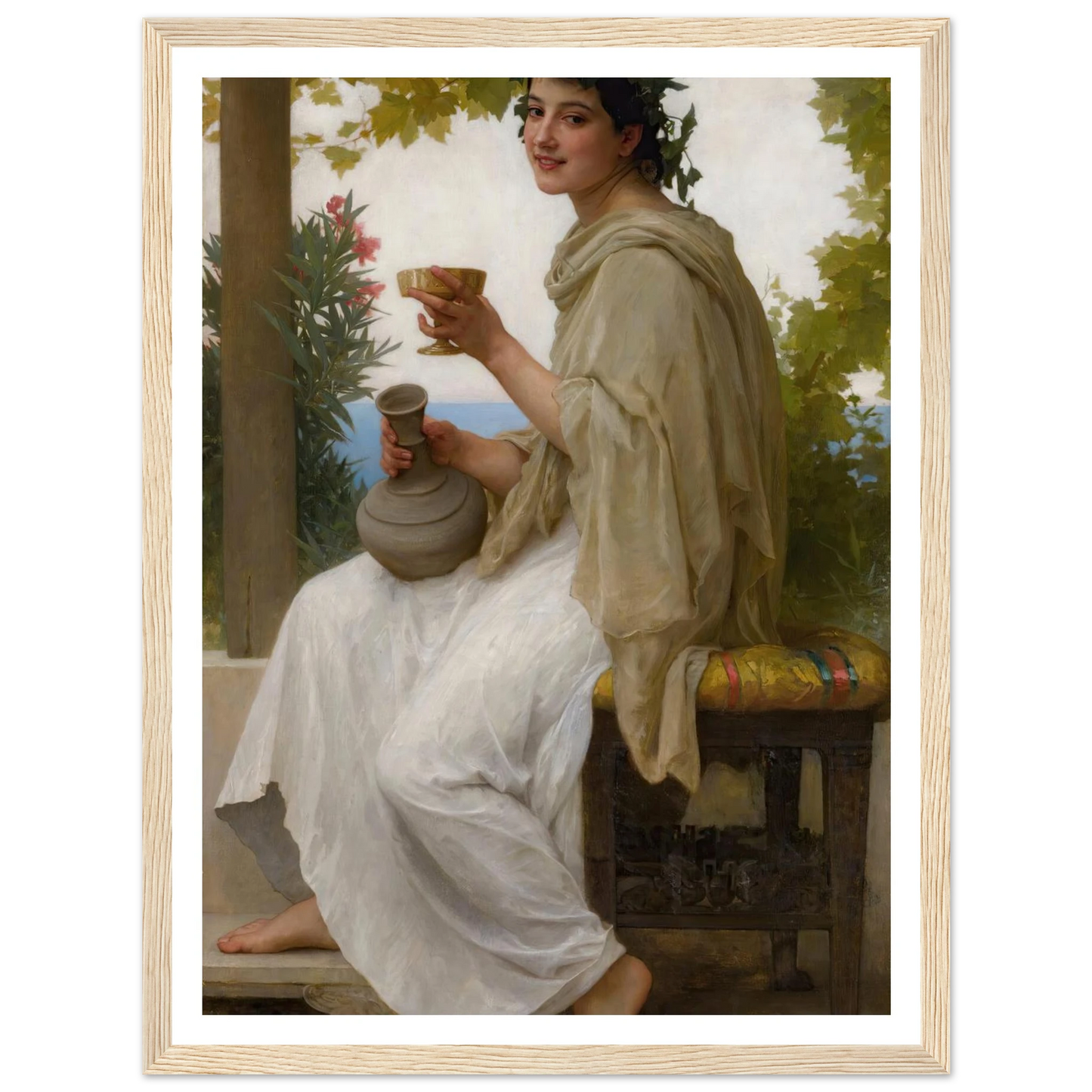 Bacchante (1894) Art Print | William Bouguereau - Framed Poster - 30x40 cm / 12x16″ - Black frame