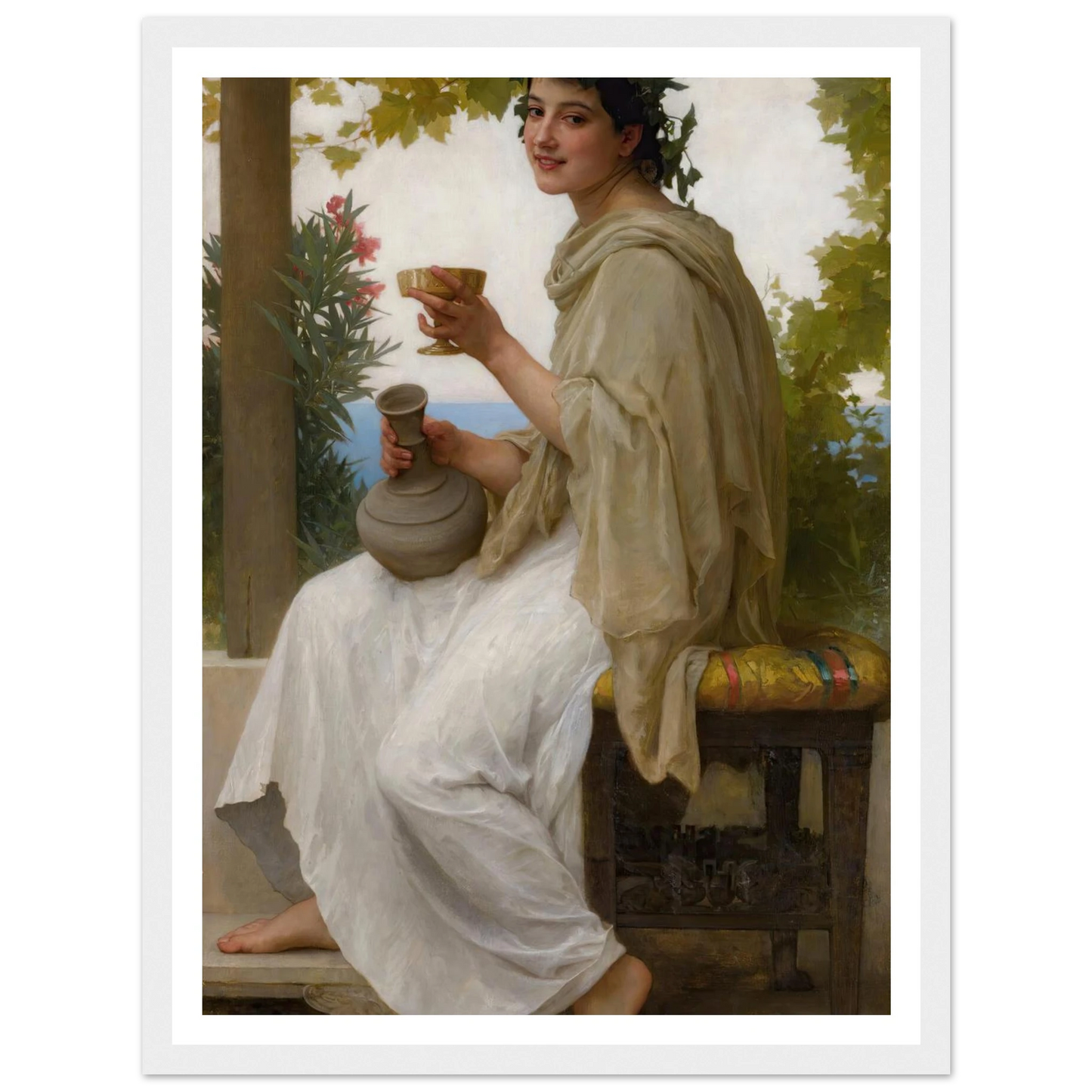 Bacchante (1894) Art Print | William Bouguereau - Framed Poster - 30x40 cm / 12x16″ - Black frame