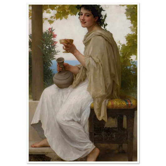Bacchante (1894) Art Print | William Bouguereau - Framed Poster - 30x40 cm / 12x16″ - Black frame