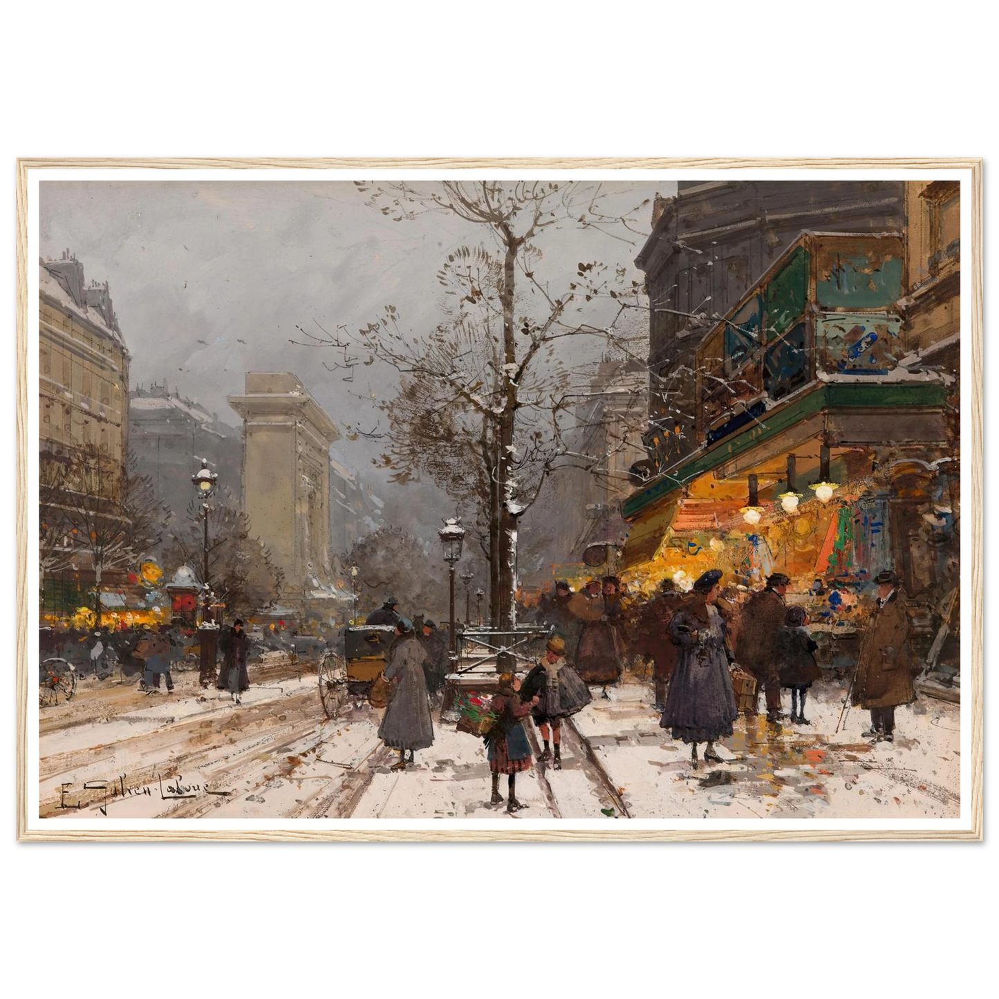 Boulevard Bonne – Nouvelle sous la neige Art Print | Eugene Galien Laloue-Quipham Collections