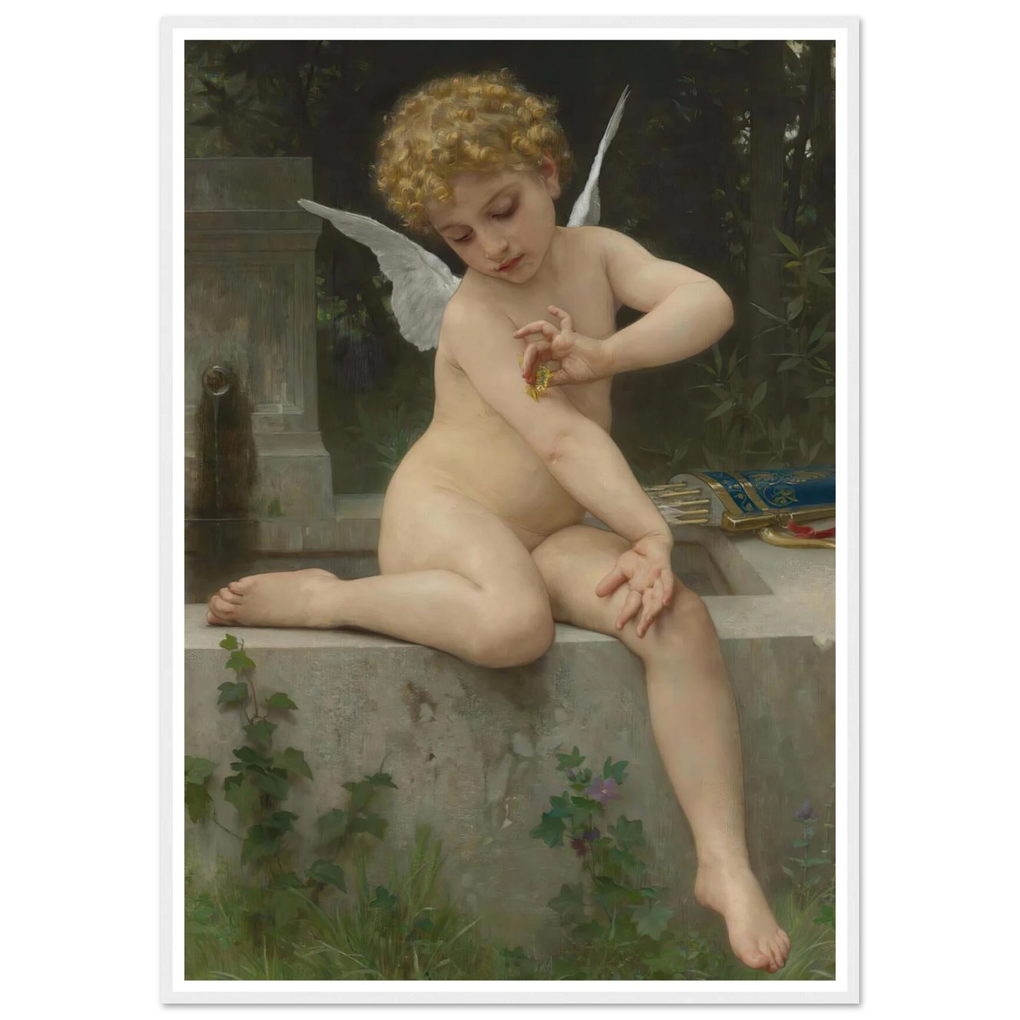 L’amour Au Papillon (1888) Art Print | William Bouguereau-Quipham Collections