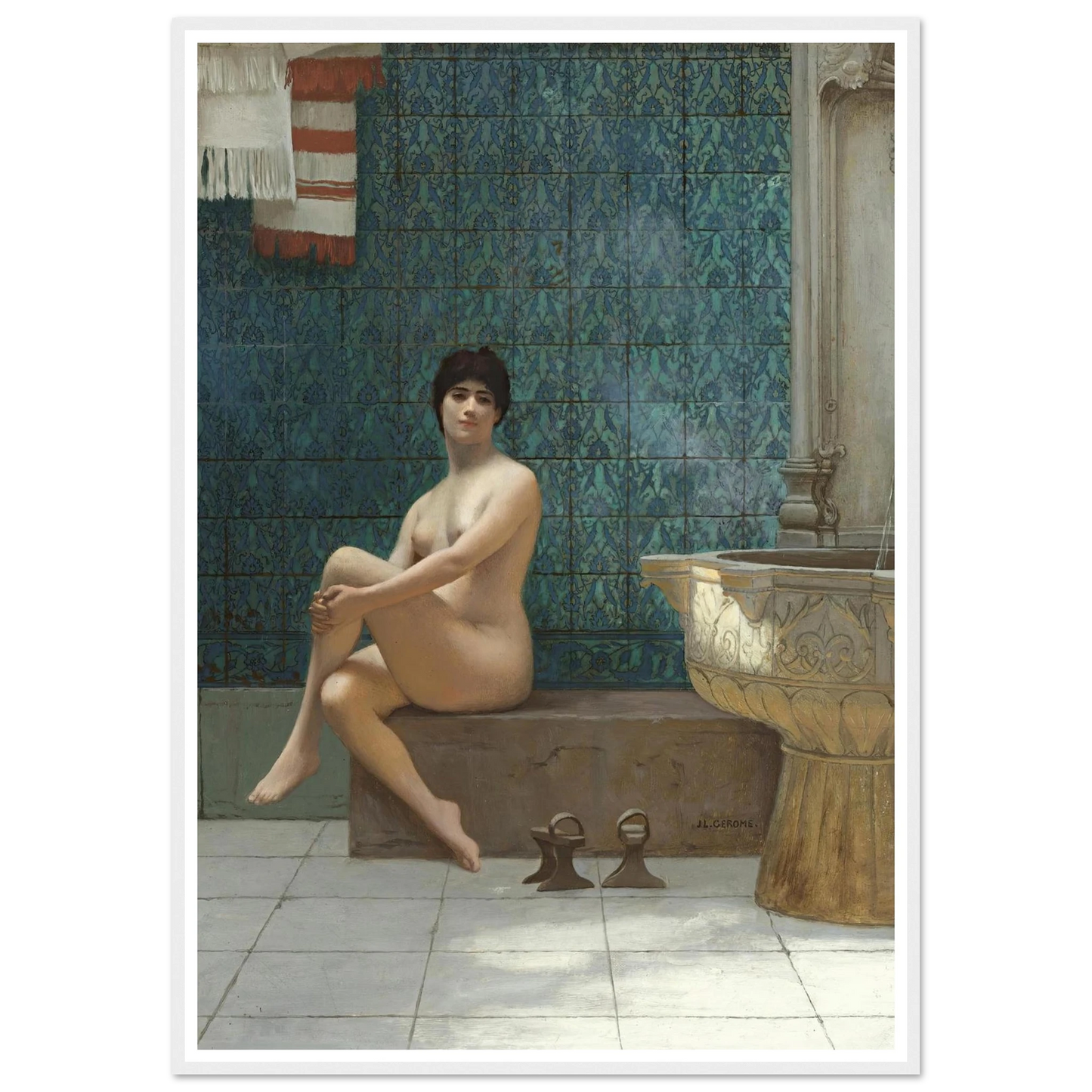 Baigneuse À La Piscine De Brousse Art Print | Jean Leon Gerome - Framed Poster - 30x40 cm / 12x16″ - Black frame
