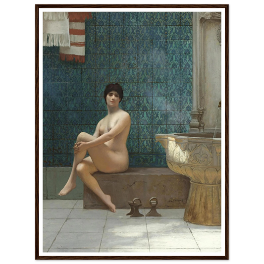Baigneuse À La Piscine De Brousse Art Print | Jean Leon Gerome - Framed Poster - 30x40 cm / 12x16″ - Black frame