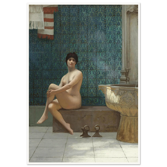 Baigneuse À La Piscine De Brousse Art Print | Jean Leon Gerome - Framed Poster - 30x40 cm / 12x16″ - Black frame