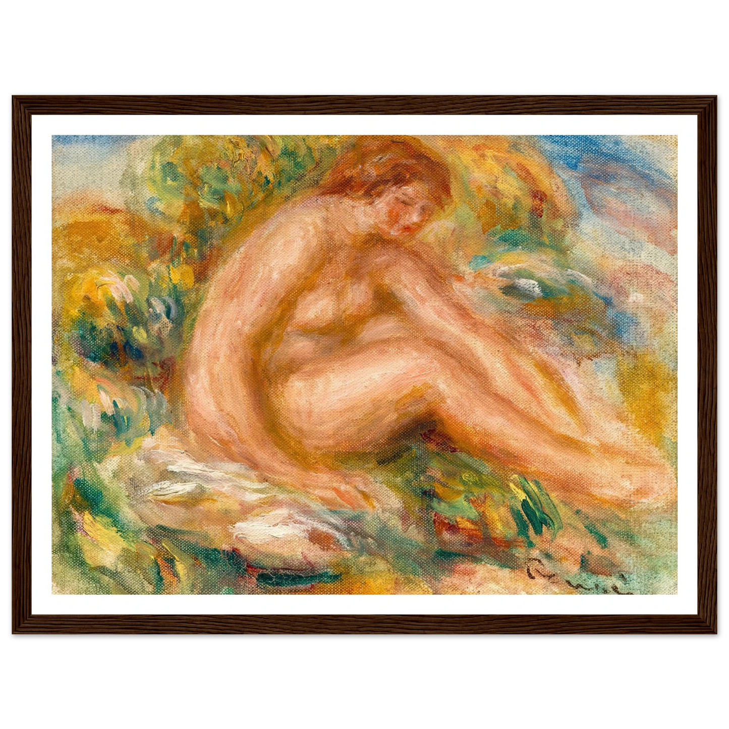 Baigneuse (circa 1916) Art Print | Pierre Auguste Renoir - Framed Poster - 30x40 cm / 12x16″ - Black frame
