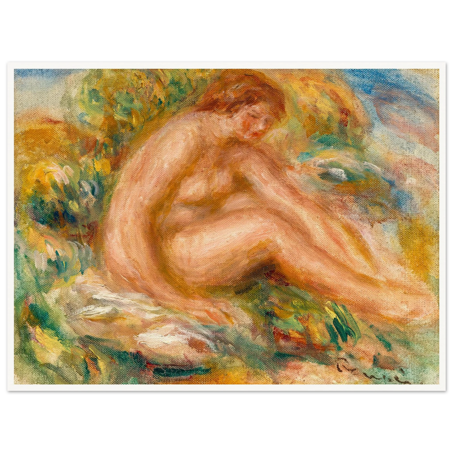 Baigneuse (circa 1916) Art Print | Pierre Auguste Renoir - Framed Poster - 30x40 cm / 12x16″ - Black frame