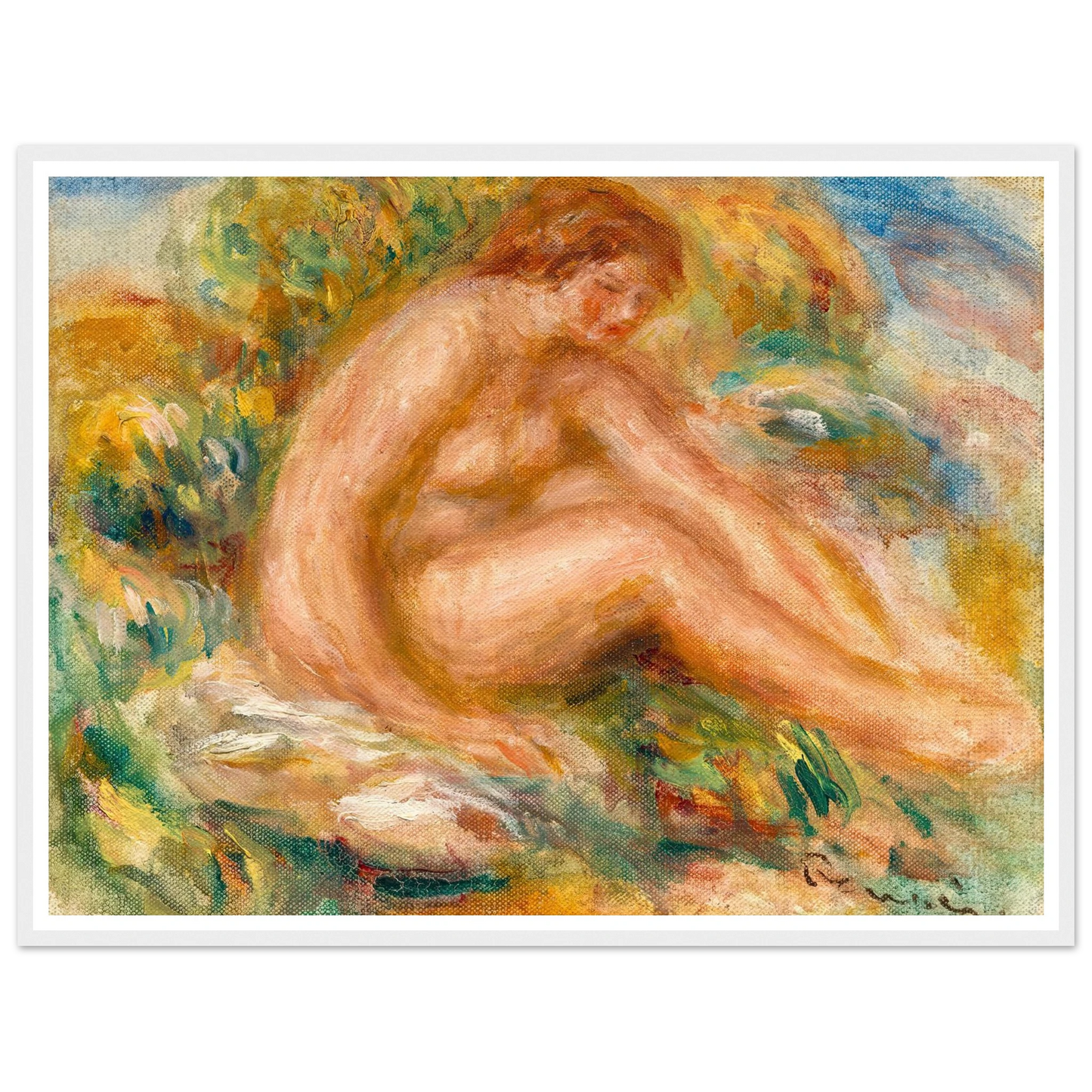 Baigneuse (circa 1916) Art Print | Pierre Auguste Renoir - Framed Poster - 30x40 cm / 12x16″ - Black frame