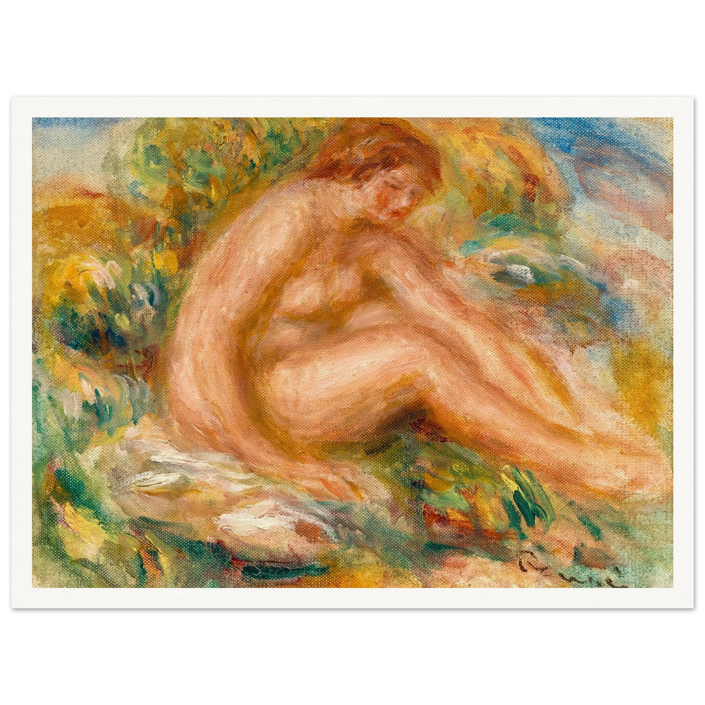 Baigneuse (circa 1916) Art Print | Pierre Auguste Renoir - Framed Poster - 30x40 cm / 12x16″ - Black frame