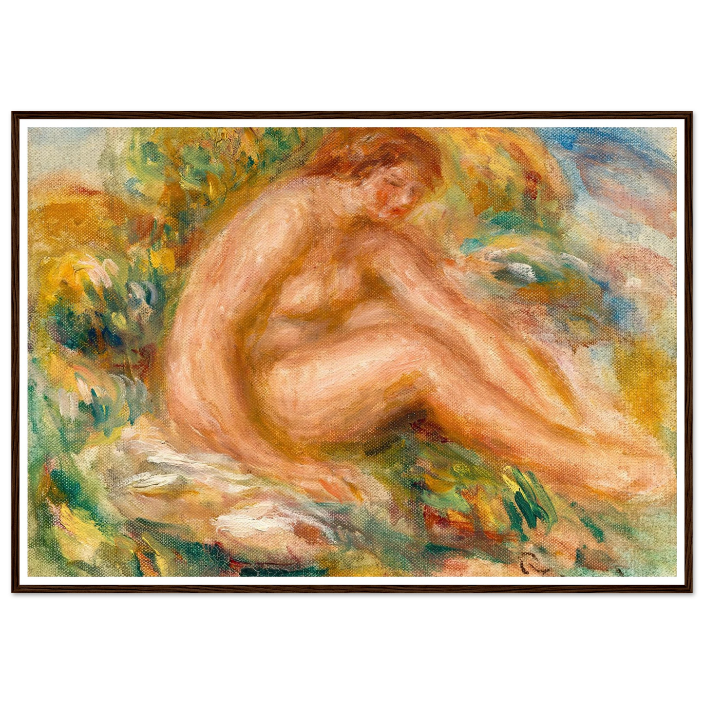Baigneuse (circa 1916) Art Print | Pierre Auguste Renoir - Framed Poster - 30x40 cm / 12x16″ - Black frame