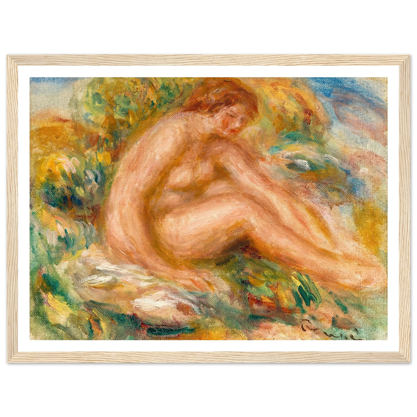 Baigneuse (circa 1916) Art Print | Pierre Auguste Renoir - Framed Poster - 30x40 cm / 12x16″ - Black frame