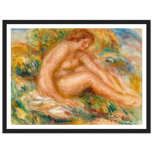 Baigneuse (circa 1916) Art Print | Pierre Auguste Renoir - Framed Poster - 30x40 cm / 12x16″ - Black frame