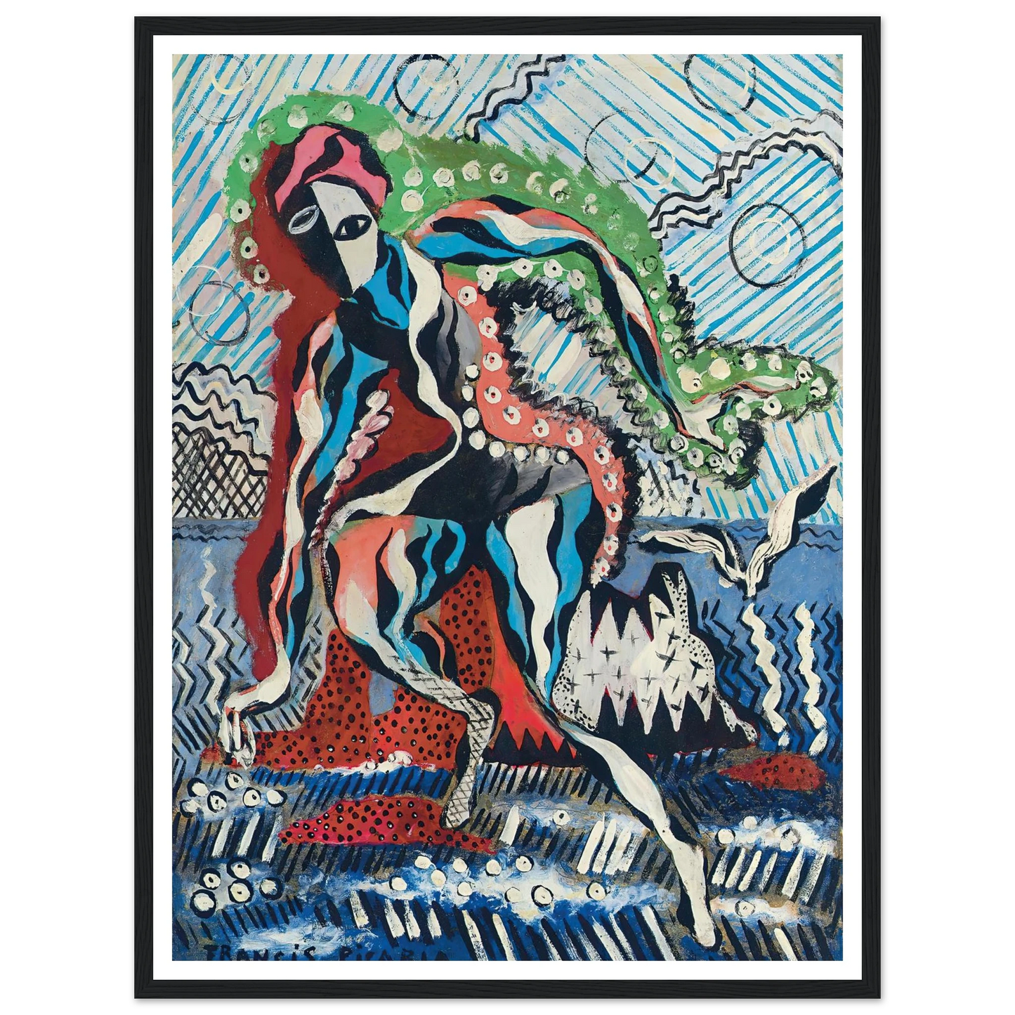 Baigneuse (circa 1925-1926) Art Print | Francis Picabia - Framed Poster - 30x40 cm / 12x16″ - Black frame