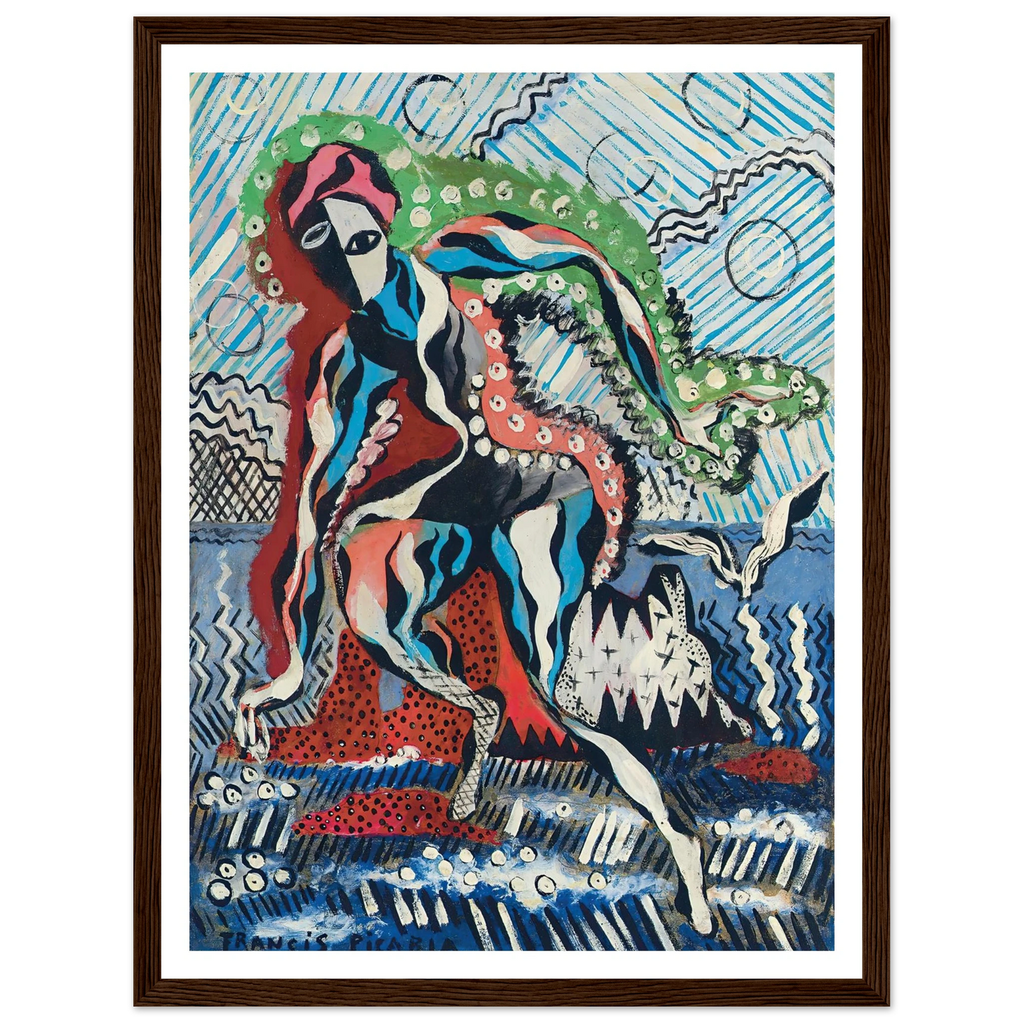Baigneuse (circa 1925-1926) Art Print | Francis Picabia - Framed Poster - 30x40 cm / 12x16″ - Black frame