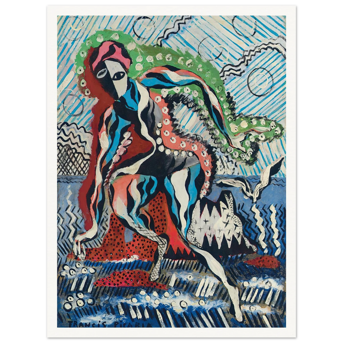 Baigneuse (circa 1925-1926) Art Print | Francis Picabia - Framed Poster - 30x40 cm / 12x16″ - Black frame