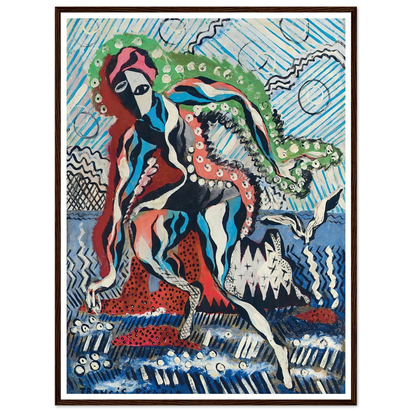 Baigneuse (circa 1925-1926) Art Print | Francis Picabia - Framed Poster - 30x40 cm / 12x16″ - Black frame