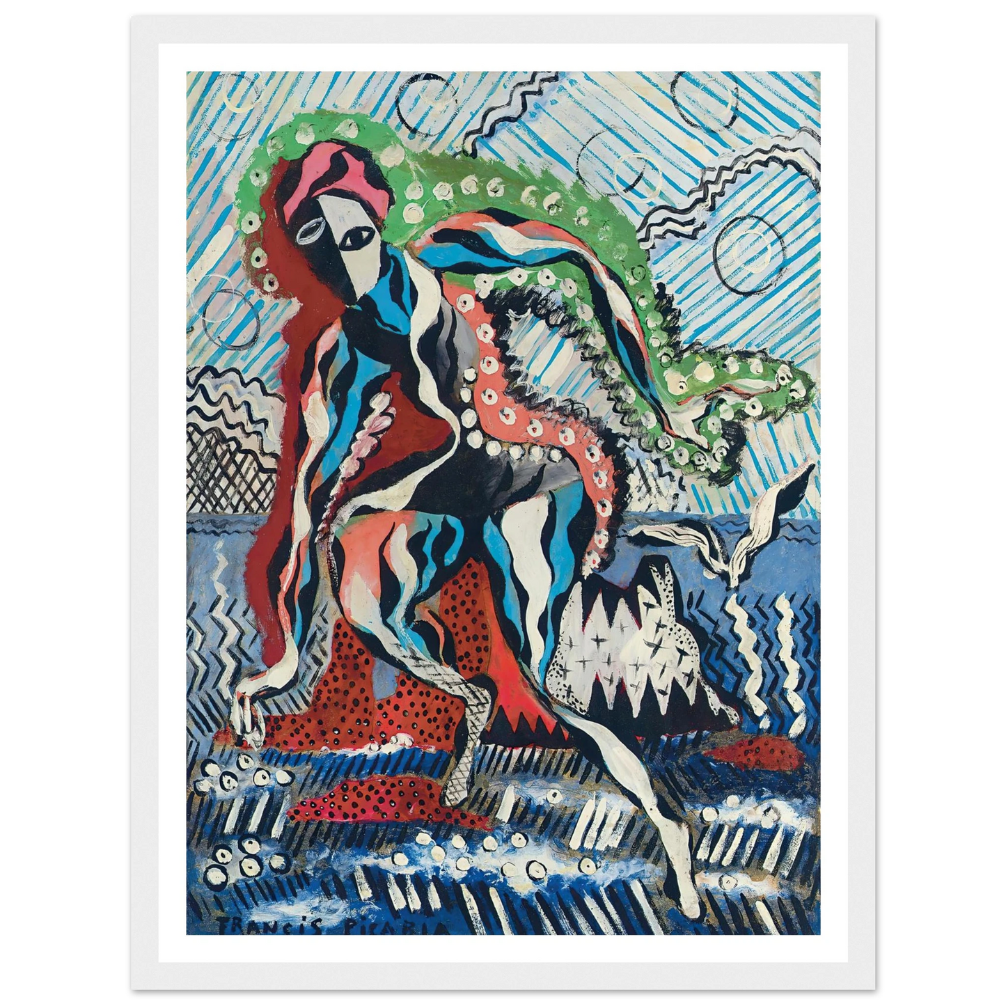 Baigneuse (circa 1925-1926) Art Print | Francis Picabia - Framed Poster - 30x40 cm / 12x16″ - Black frame