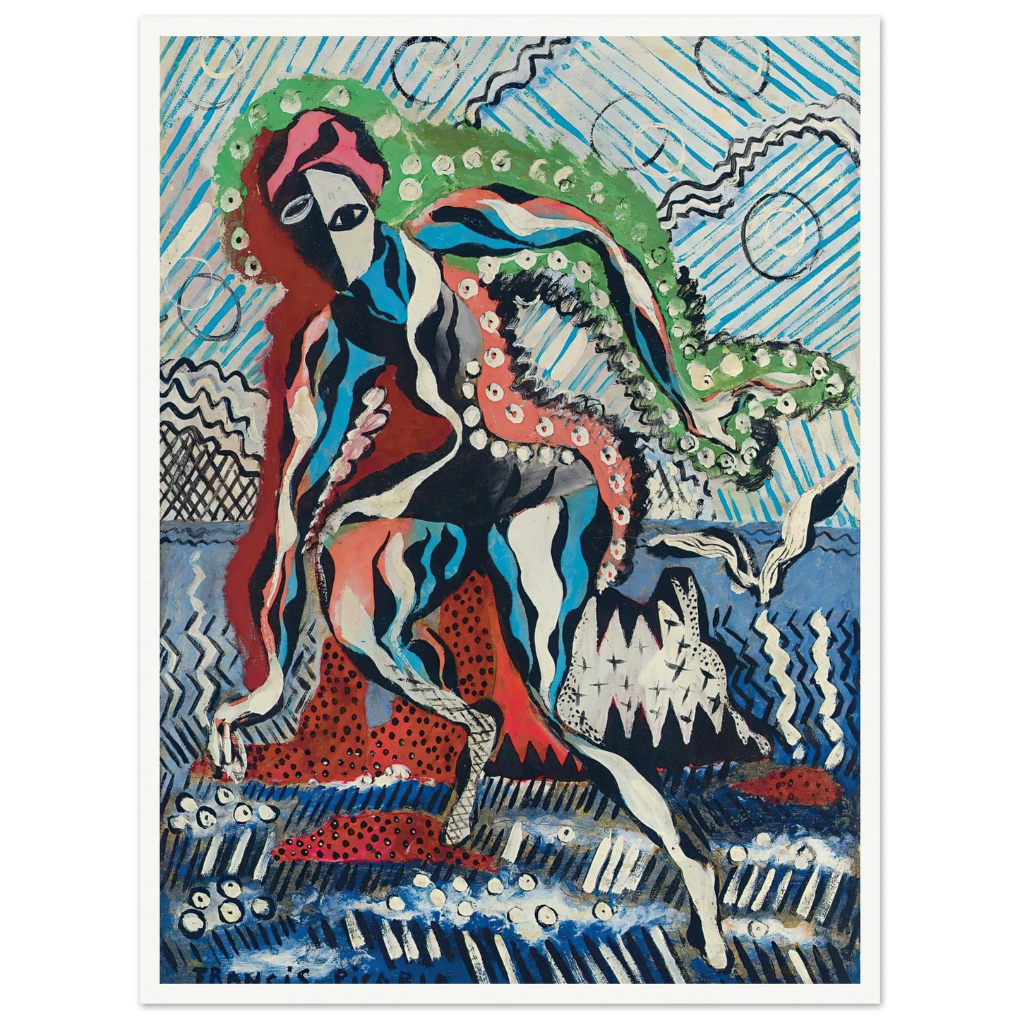 Baigneuse (circa 1925-1926) Art Print | Francis Picabia - Framed Poster - 30x40 cm / 12x16″ - Black frame