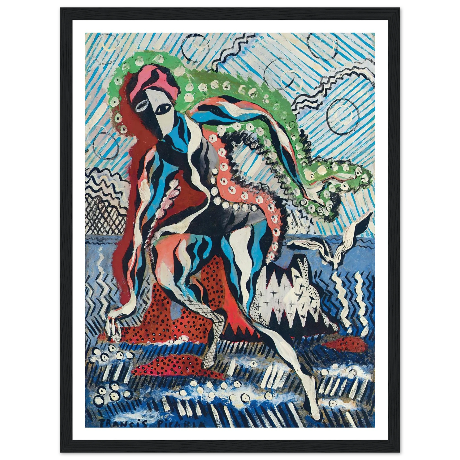 Baigneuse (circa 1925-1926) Art Print | Francis Picabia - Framed Poster - 30x40 cm / 12x16″ - Black frame