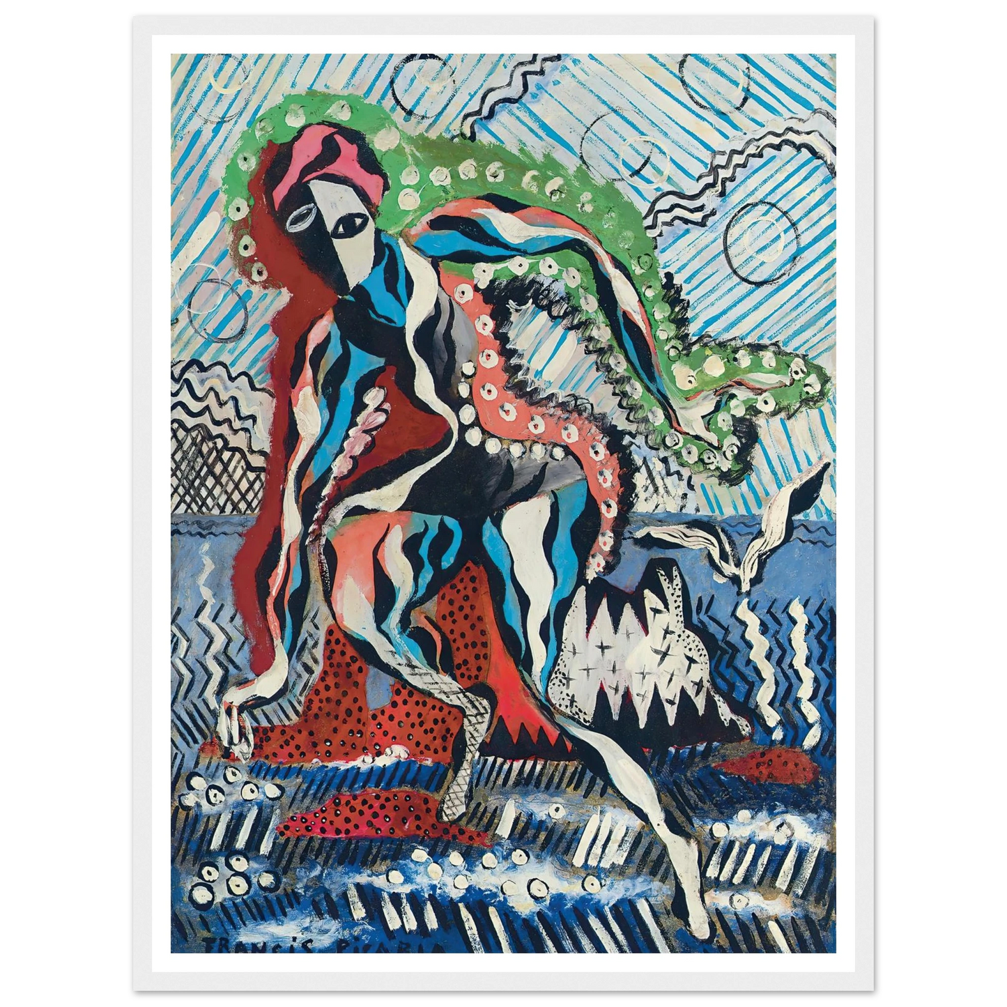 Baigneuse (circa 1925-1926) Art Print | Francis Picabia - Framed Poster - 30x40 cm / 12x16″ - Black frame