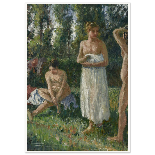 Baigneuses (circa 1895) Art Print | Camille Pissarro - Framed Poster - 30x40 cm / 12x16″ - Black frame