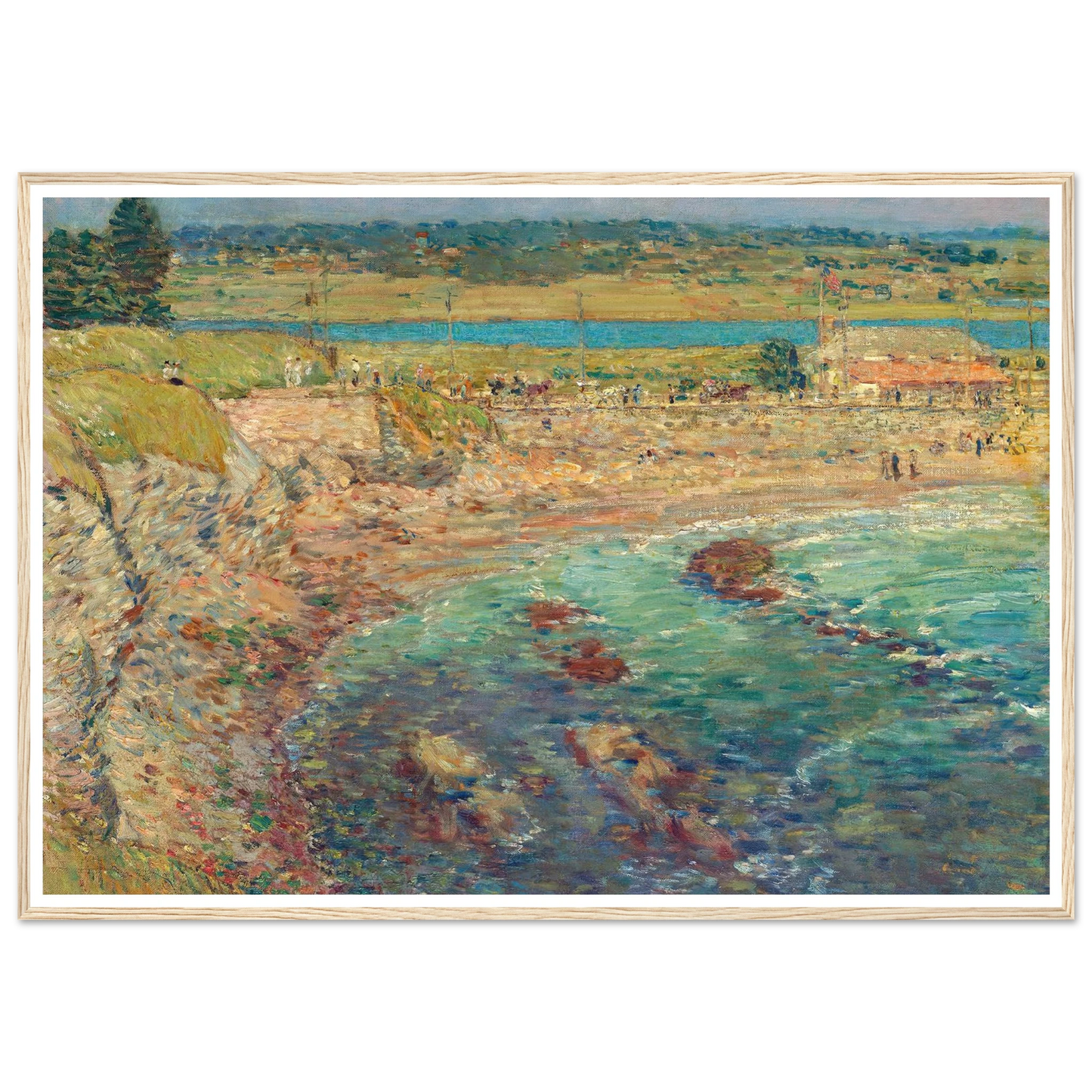 Bailey’s Beach, Newport, R.I. (1901) Art Print | Childe Hassam - Framed Poster - 30x40 cm / 12x16″ - Black frame