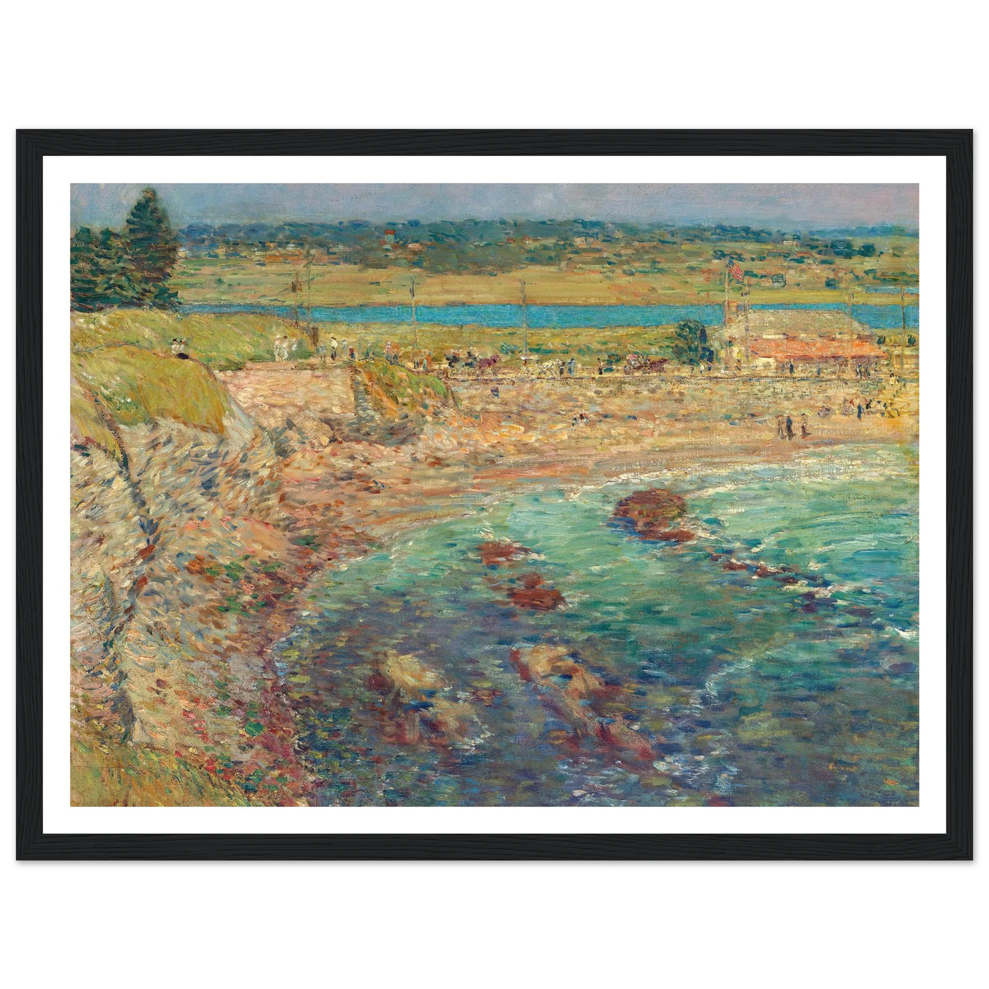 Bailey’s Beach, Newport, R.I. (1901) Art Print | Childe Hassam - Framed Poster - 30x40 cm / 12x16″ - Black frame