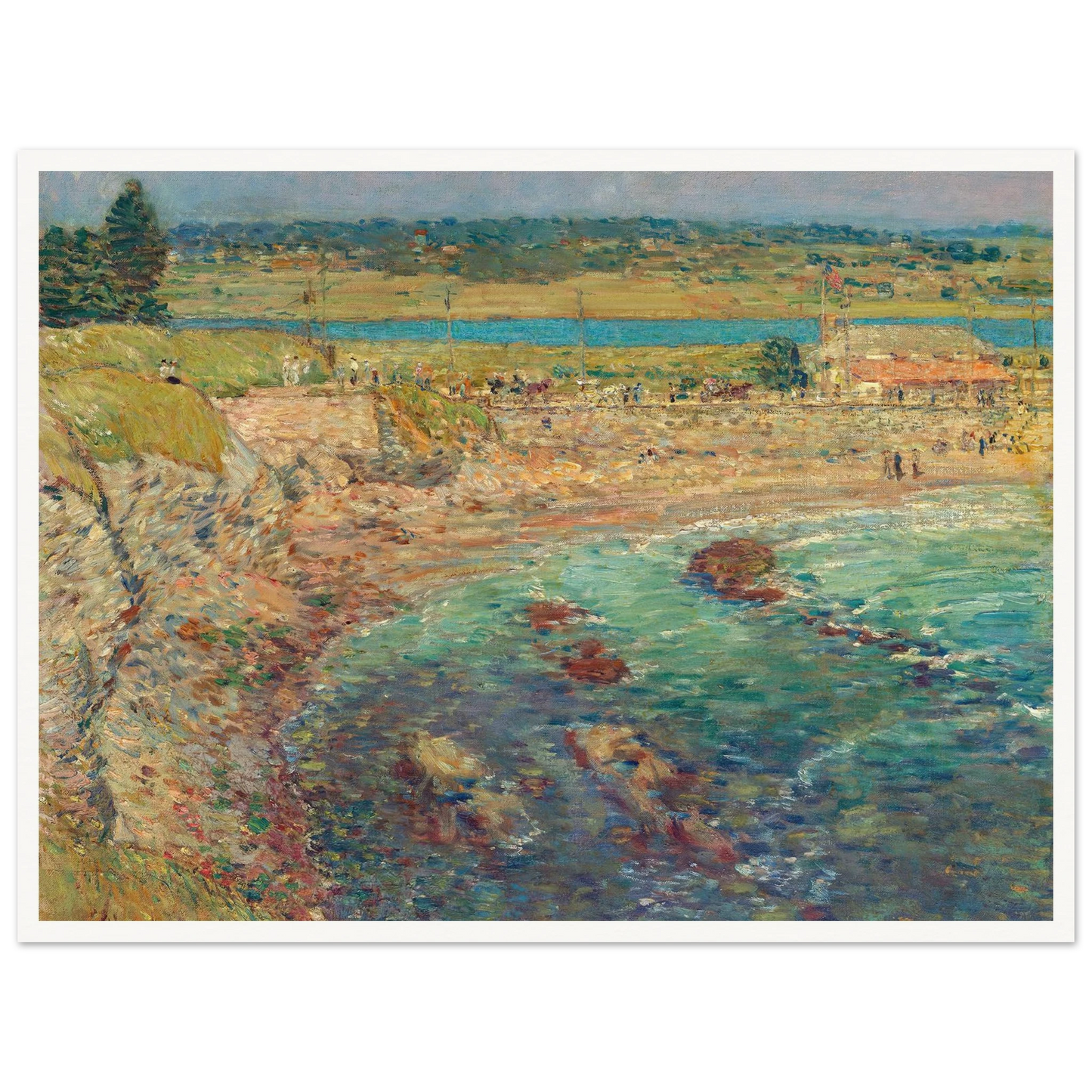 Bailey’s Beach, Newport, R.I. (1901) Art Print | Childe Hassam - Framed Poster - 30x40 cm / 12x16″ - Black frame