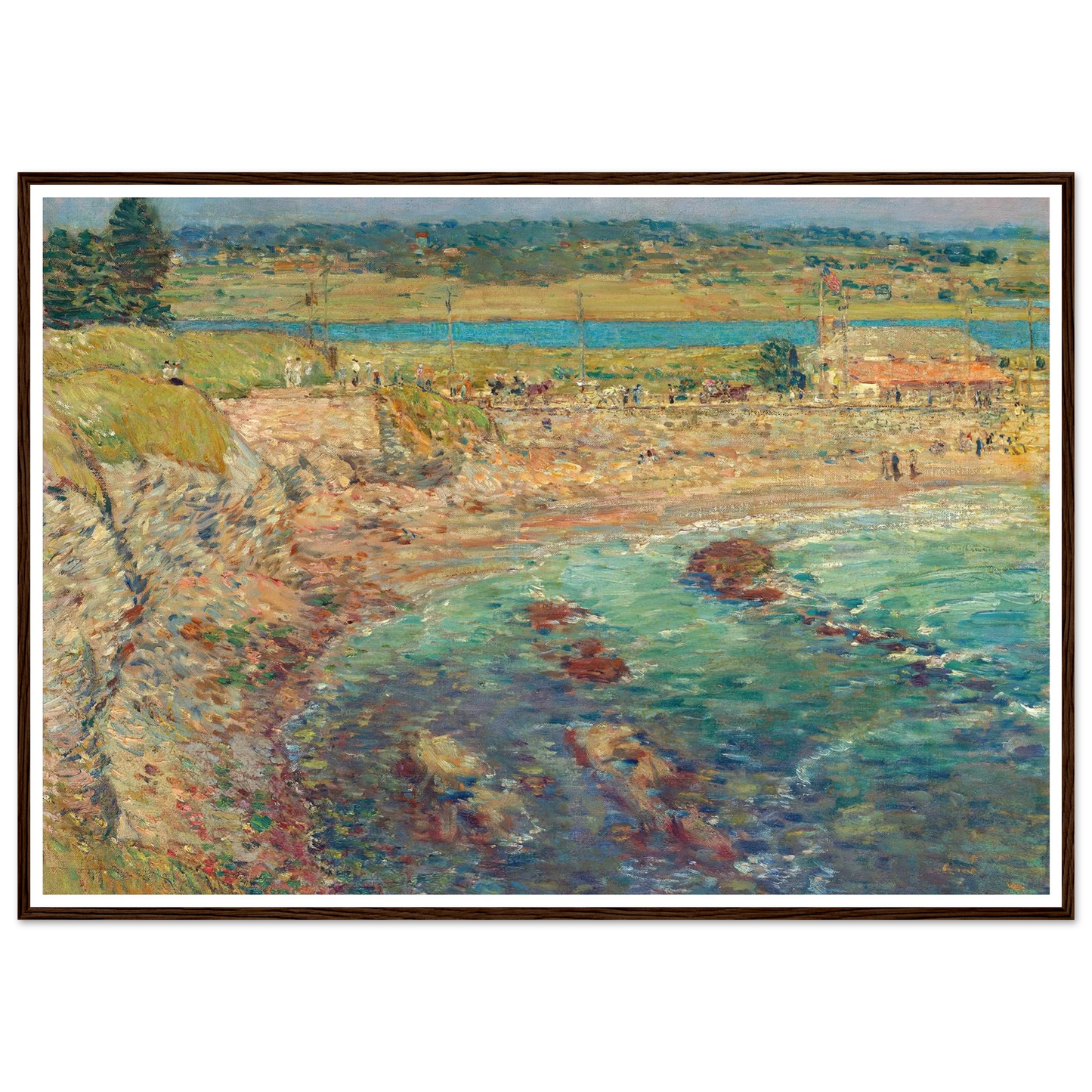 Bailey’s Beach, Newport, R.I. (1901) Art Print | Childe Hassam - Framed Poster - 30x40 cm / 12x16″ - Black frame
