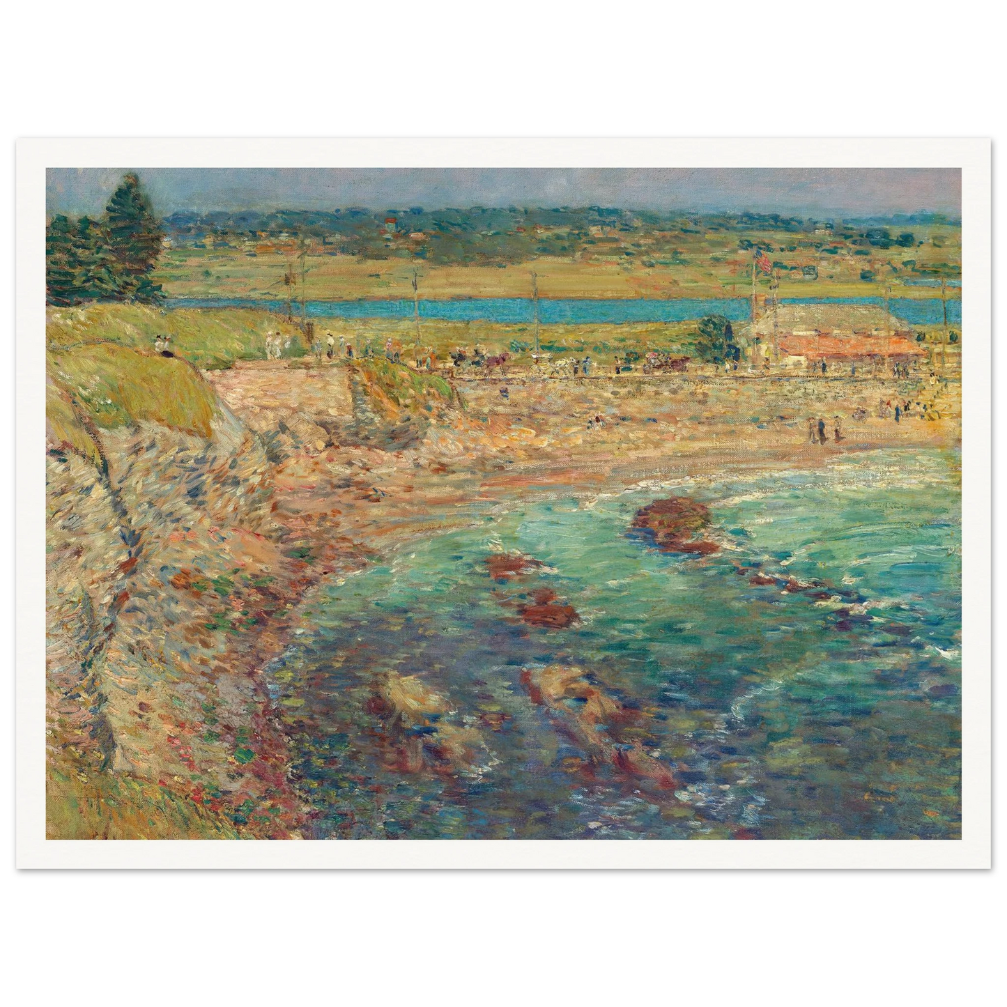 Bailey’s Beach, Newport, R.I. (1901) Art Print | Childe Hassam - Framed Poster - 30x40 cm / 12x16″ - Black frame