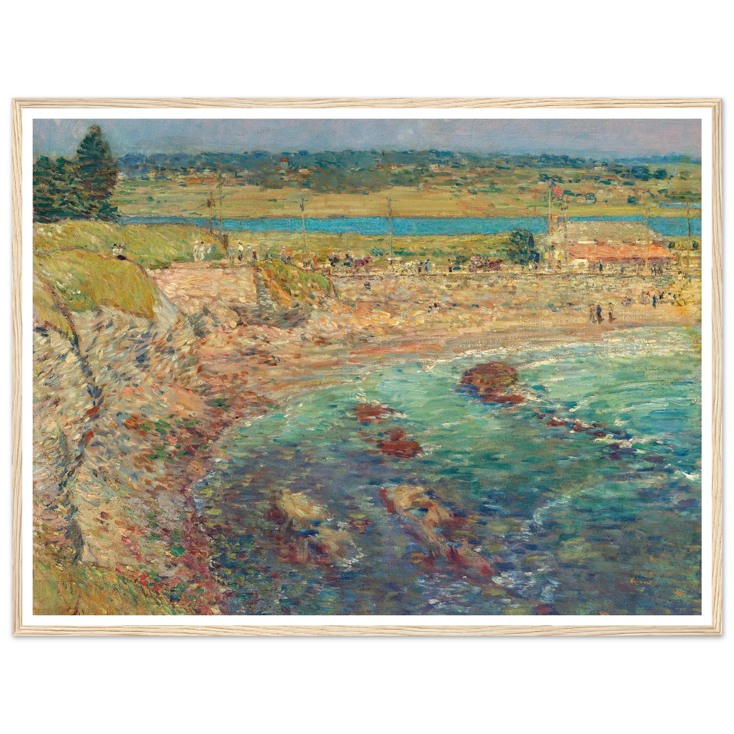 Bailey’s Beach, Newport, R.I. (1901) Art Print | Childe Hassam - Framed Poster - 30x40 cm / 12x16″ - Black frame