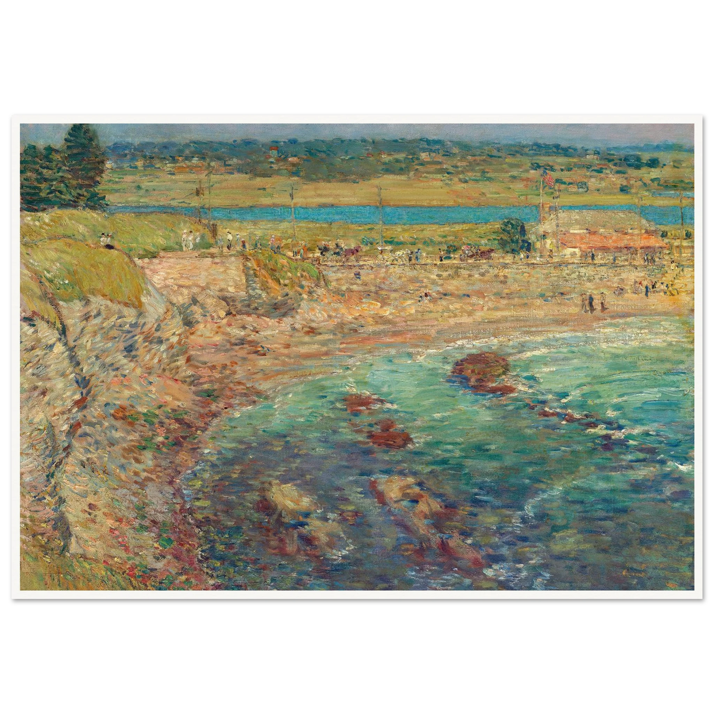 Bailey’s Beach, Newport, R.I. (1901) Art Print | Childe Hassam - Framed Poster - 30x40 cm / 12x16″ - Black frame