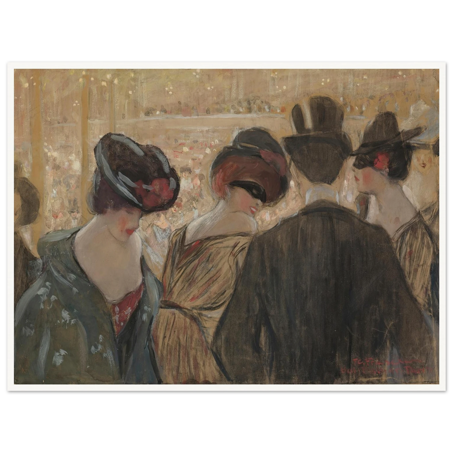 Bal-Bullier, Paris Art Print | Frederick Carl Frieseke - Framed Poster - 30x40 cm / 12x16″ - Black frame