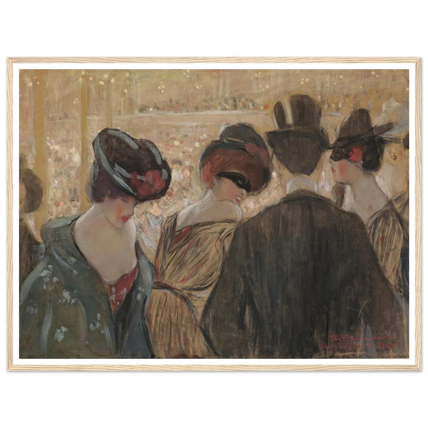 Bal-Bullier, Paris Art Print | Frederick Carl Frieseke - Framed Poster - 30x40 cm / 12x16″ - Black frame