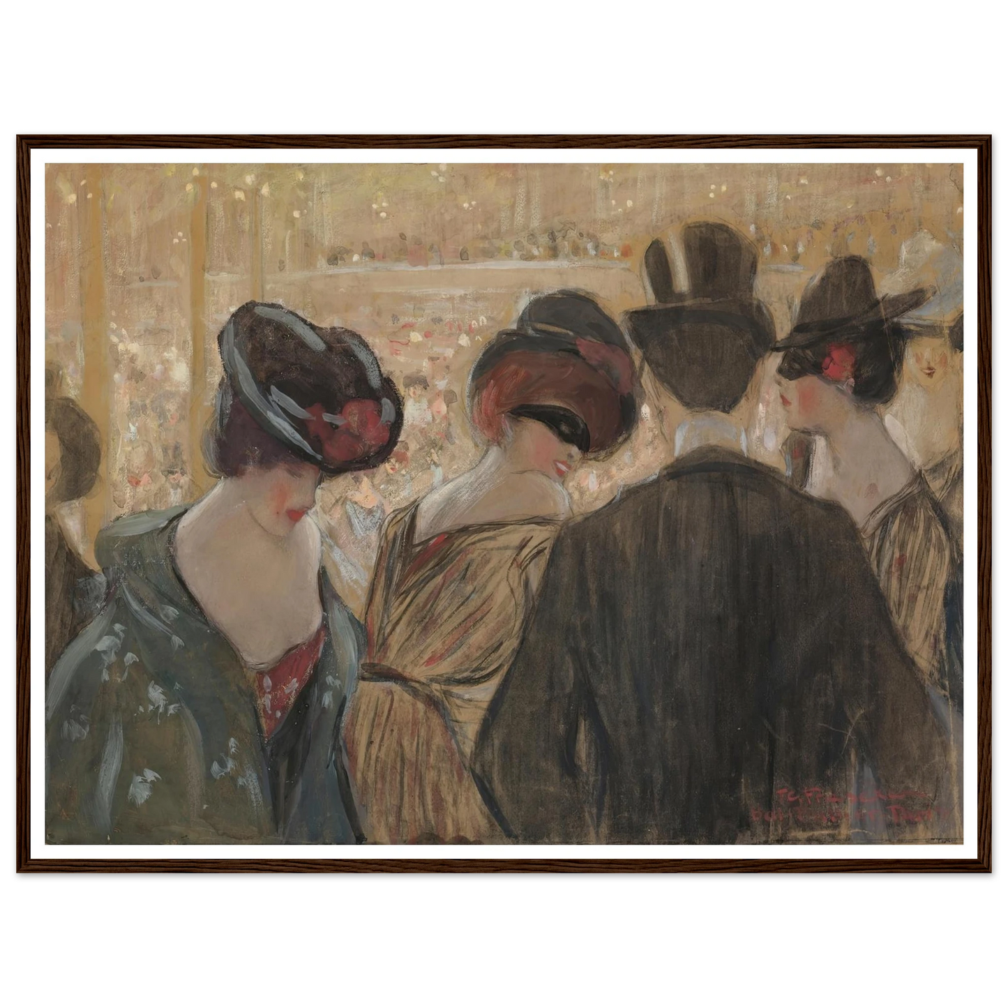 Bal-Bullier, Paris Art Print | Frederick Carl Frieseke - Framed Poster - 30x40 cm / 12x16″ - Black frame