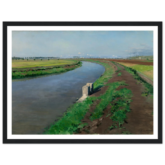 Banks of a Canal, near Naples (c.1872) Art Print | Gustave Caillebotte - Framed Poster - 30x40 cm / 12x16″ - Black frame