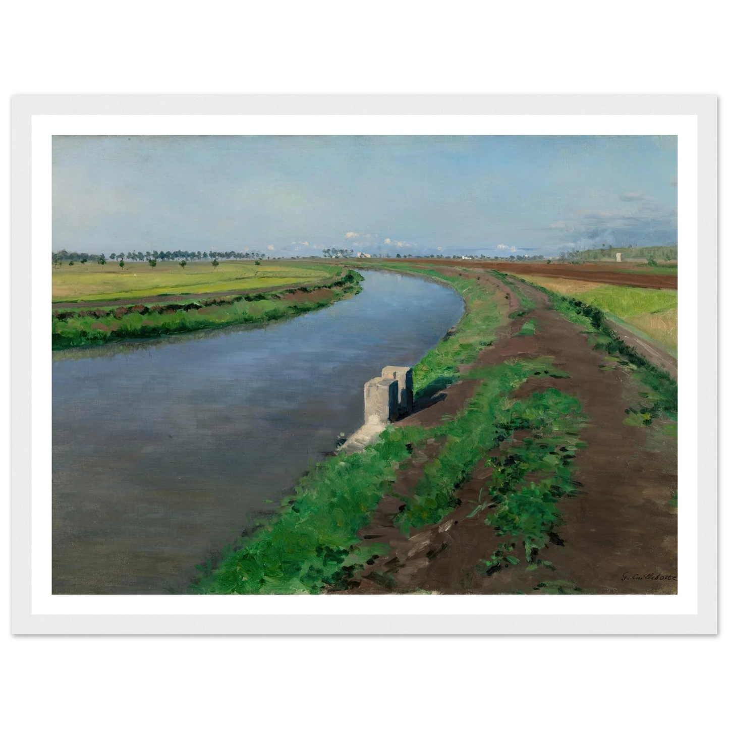 Banks of a Canal, near Naples (c.1872) Art Print | Gustave Caillebotte - Framed Poster - 30x40 cm / 12x16″ - Black frame