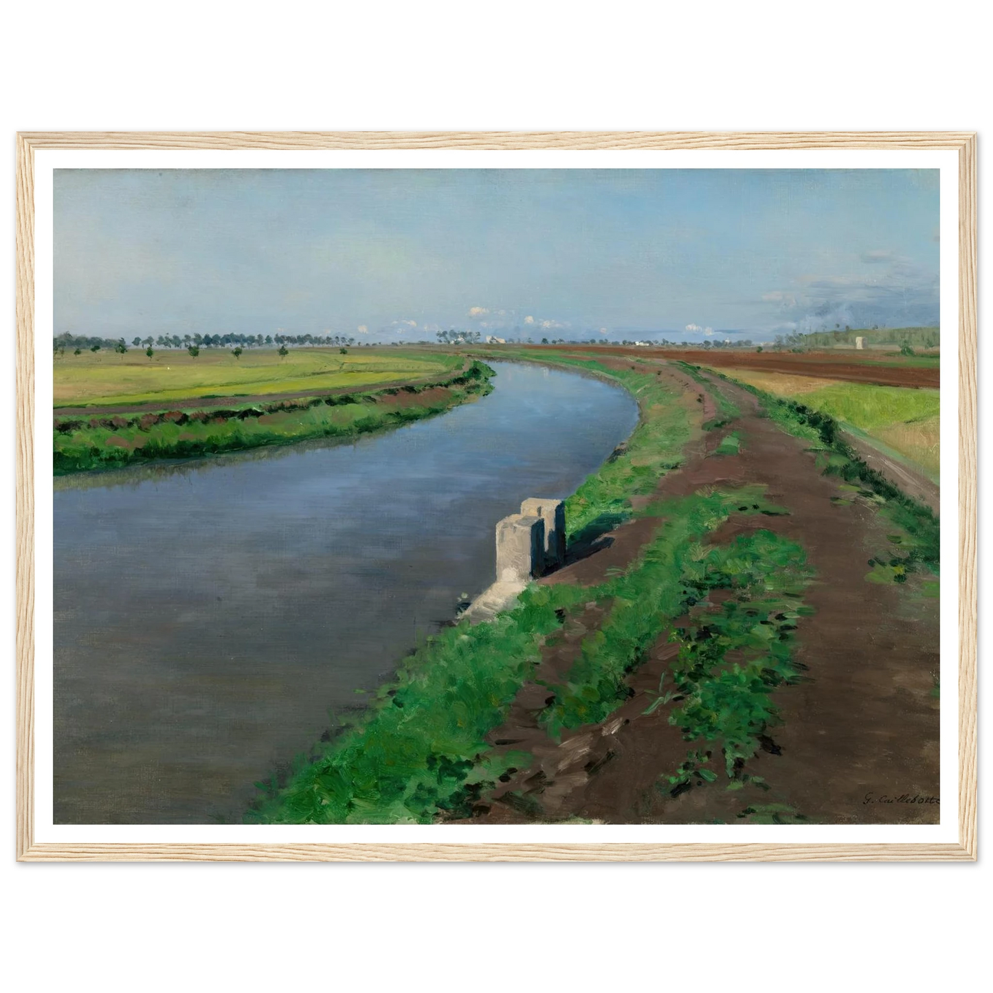 Banks of a Canal, near Naples (c.1872) Art Print | Gustave Caillebotte - Framed Poster - 30x40 cm / 12x16″ - Black frame