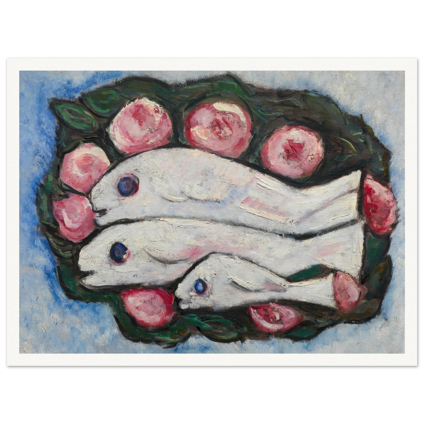 Banquet in Silence (1935 and 1936) Art Print | Marsden Hartley - Framed Poster - 30x40 cm / 12x16″ - Black frame