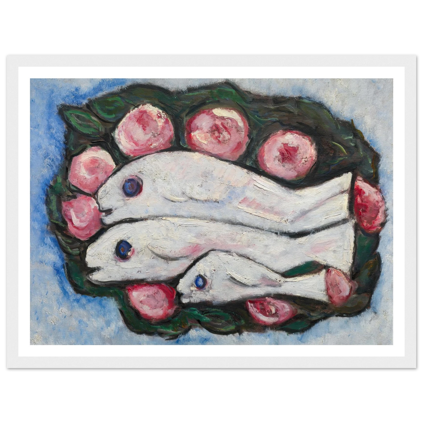 Banquet in Silence (1935 and 1936) Art Print | Marsden Hartley - Framed Poster - 30x40 cm / 12x16″ - Black frame