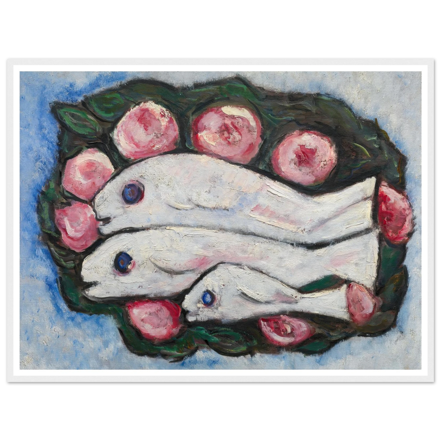 Banquet in Silence (1935 and 1936) Art Print | Marsden Hartley - Framed Poster - 30x40 cm / 12x16″ - Black frame