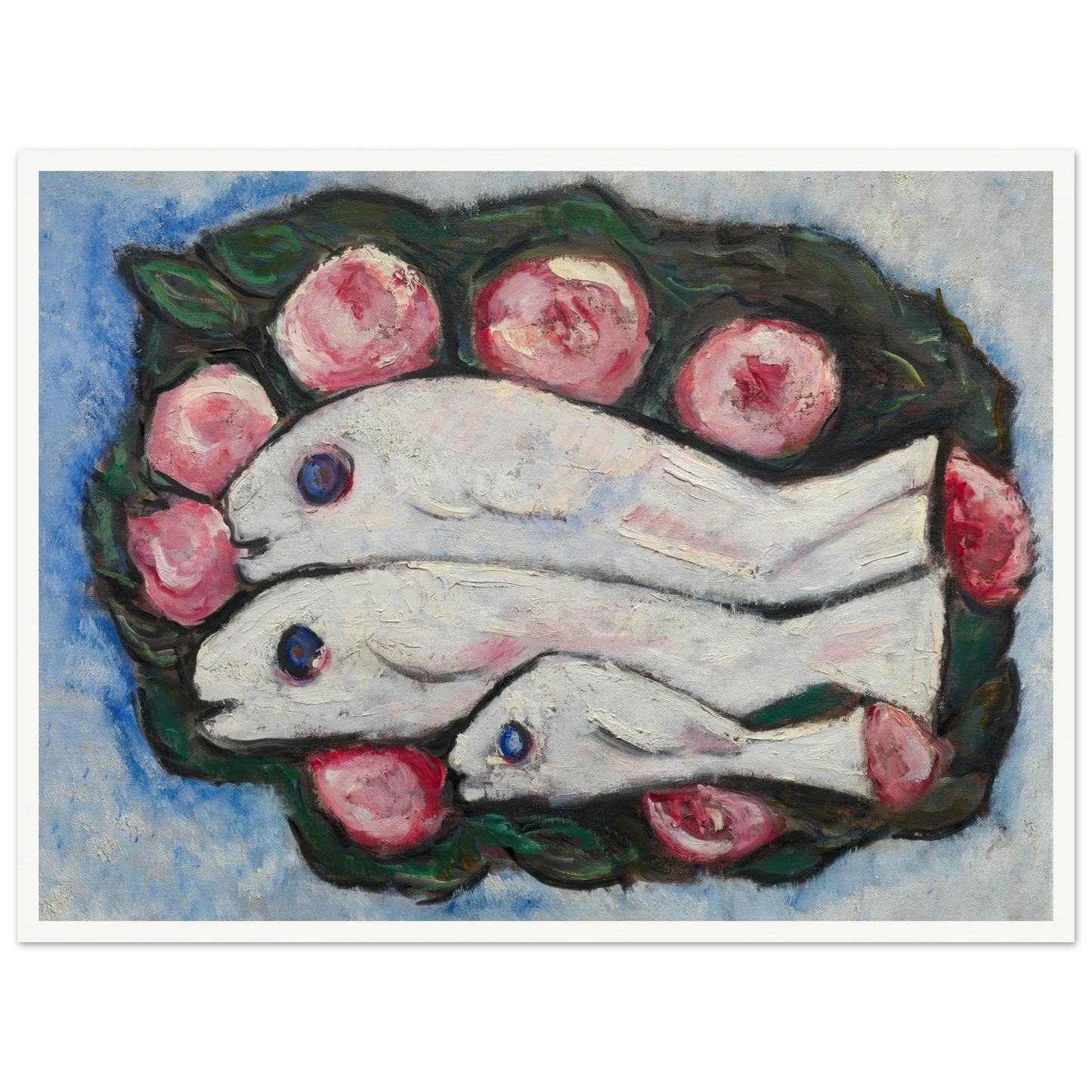 Banquet in Silence (1935 and 1936) Art Print | Marsden Hartley - Framed Poster - 30x40 cm / 12x16″ - Black frame