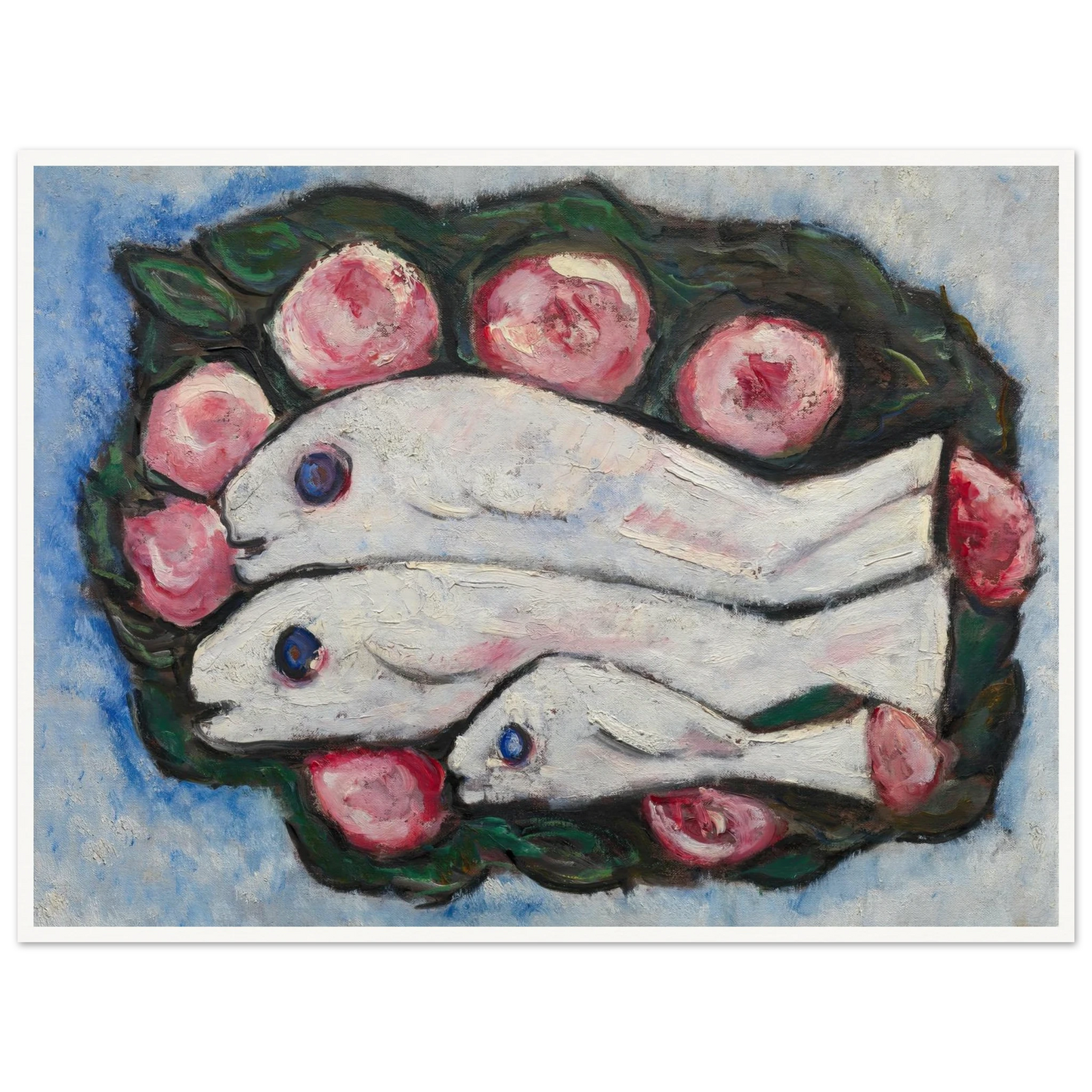 Banquet in Silence (1935 and 1936) Art Print | Marsden Hartley - Framed Poster - 30x40 cm / 12x16″ - Black frame