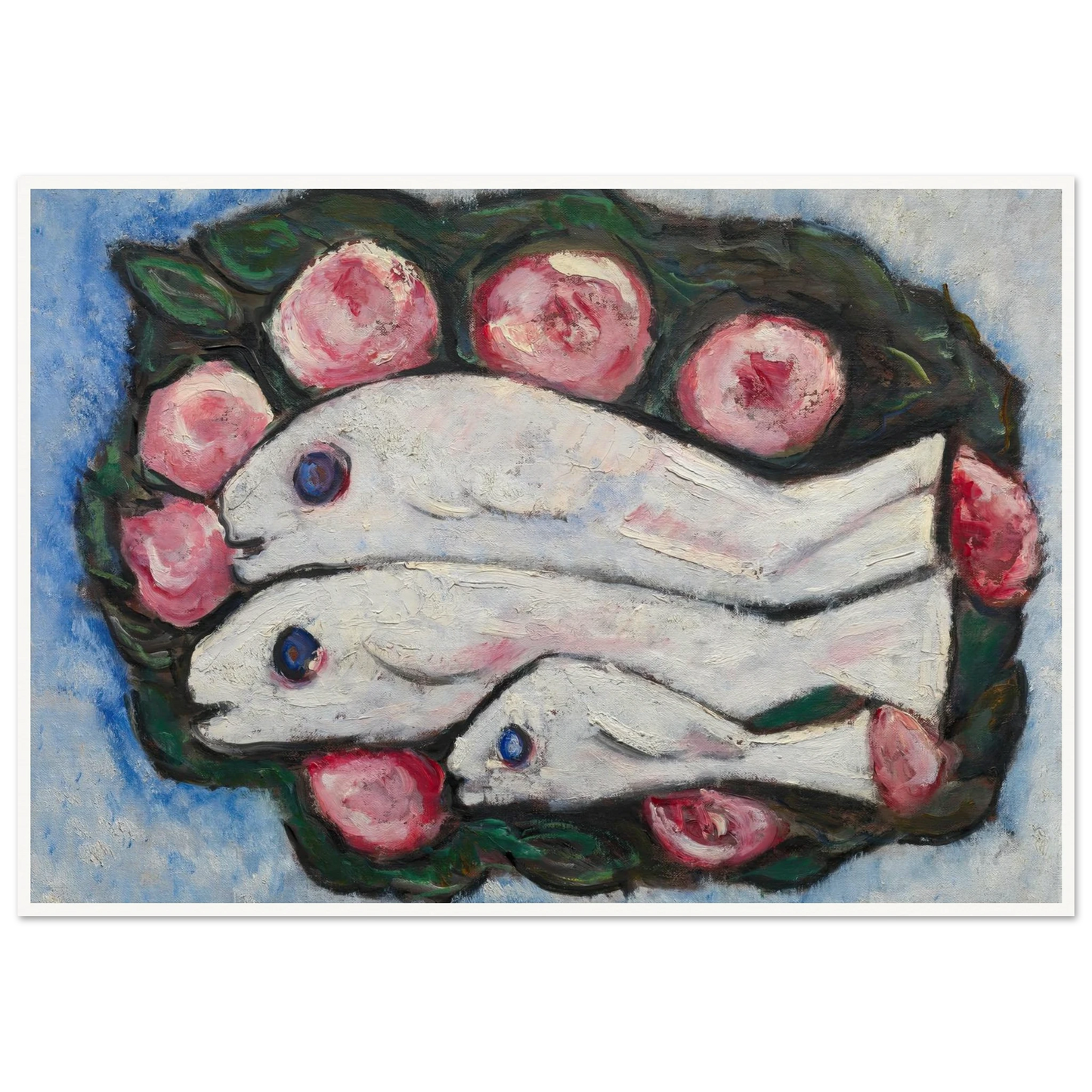 Banquet in Silence (1935 and 1936) Art Print | Marsden Hartley - Framed Poster - 30x40 cm / 12x16″ - Black frame